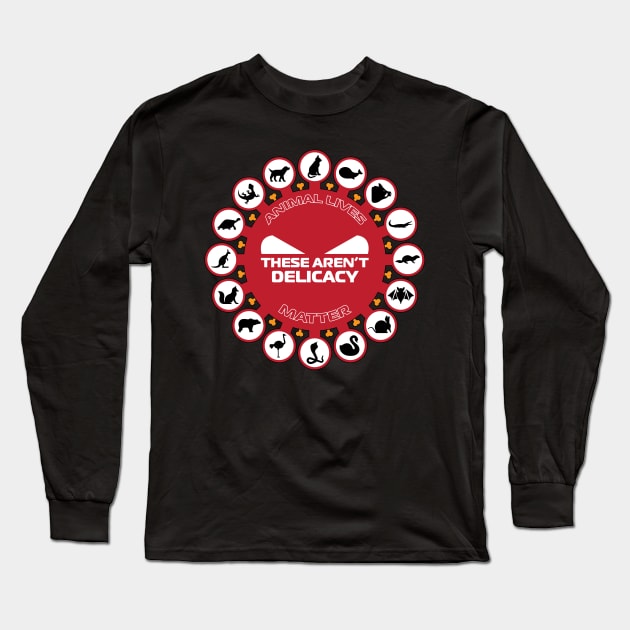 These Aren’t Delicacy Long Sleeve T-Shirt by Ultra Silvafine